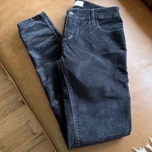 Abercrombie and Fitch corduroy, black wash, low rise size 2/w26.